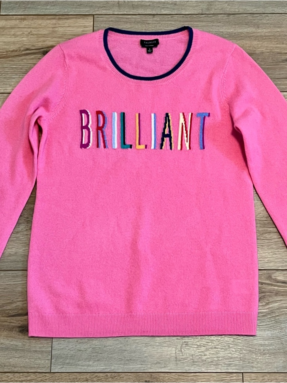 Talbots Pure 100% Cashmere Sweater SZ Small Pink Brilliant Soft Cozy Top - Picture 2 of 10